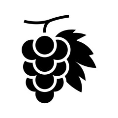 Obraz premium Grape cluster icon. Food and fruit filled symbol. Black and white.