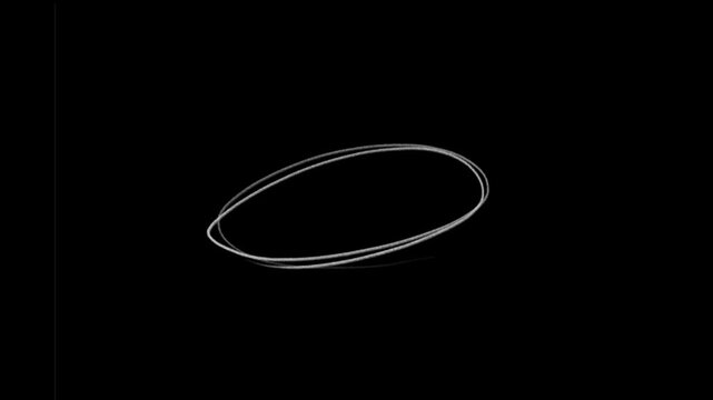 Hand Drawn Double Circle Animation 6 Set Black Background