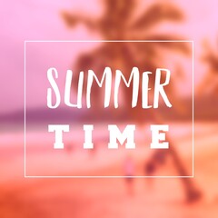 Naklejka premium Summer time social media sign