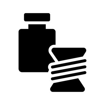 3d extruder icon. Industry and 3d printing filled symbol. Black and white.