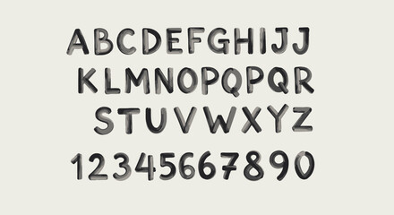 Obraz premium Alphabet and Numbers Displayed Clearly on a Light Background.