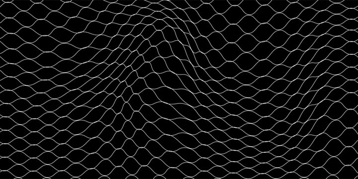 Curved net pattern. Seamless design for sportswear or equipment like soccer goals, volleyball nets, basketball hoops, hockey nets, and athletic gear. Vector net dynamic.Vector ilustartion