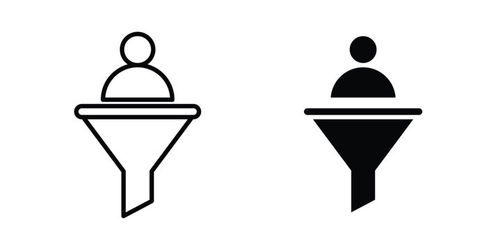 Lead conversion icon design illustrator set. Icons in line and clipart