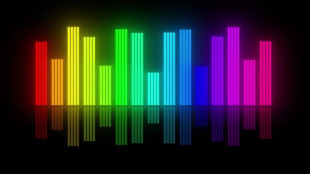 Chromatic Audio Spectrum: A vibrant display of colorful sound waves pulsating with energy, creating a visual symphony of music and sound.