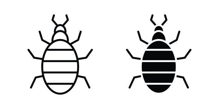 Louse icon design illustrator set. Icons in line and clipart