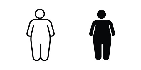 Overweight icon design illustrator set. Icons in line and clipart © Dan