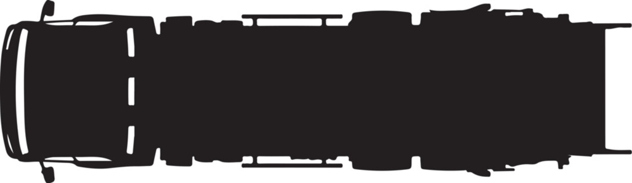 Black bus, vehicle silhouette, transportation icon, flat design