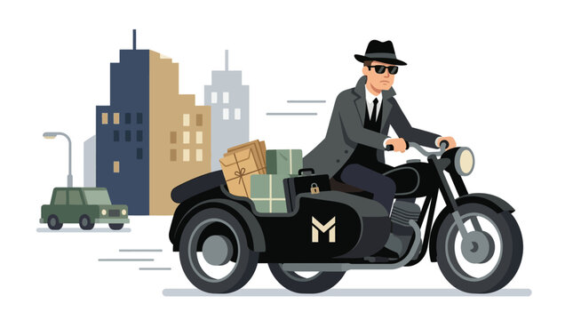 Secret Agent Motorcycle Delivery