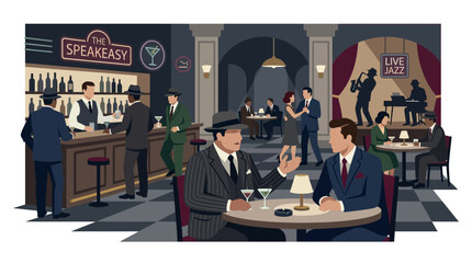 1920s Speakeasy Jazz Bar Retro Scene © Alis