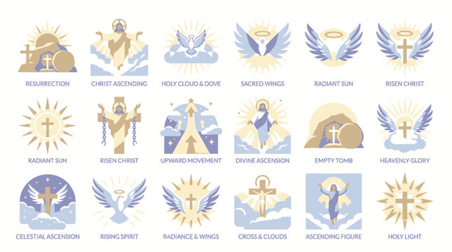 The messiah appears with divine wings and sacred symbols in a celestial environment.