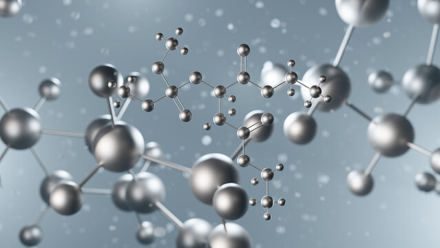 malathion molecular structure, 3d model molecule, insecticide structural chemical formula view from a microscope