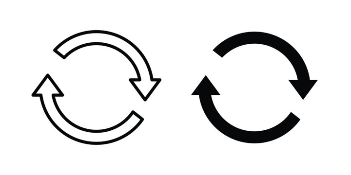 Recurring icon design illustrator set. Icons in line and clipart