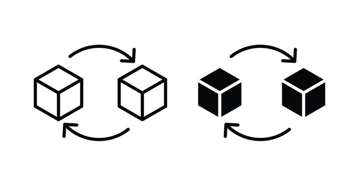 Replacement icon design illustrator set. Icons in line and clipart