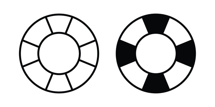 Rubber ring icon design illustrator set. Icons in line and clipart