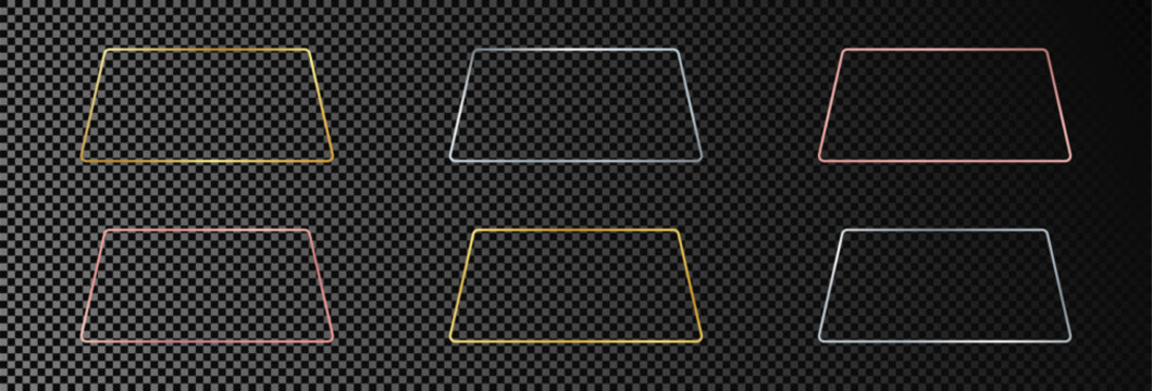 Set of six rounded trapezoid frames