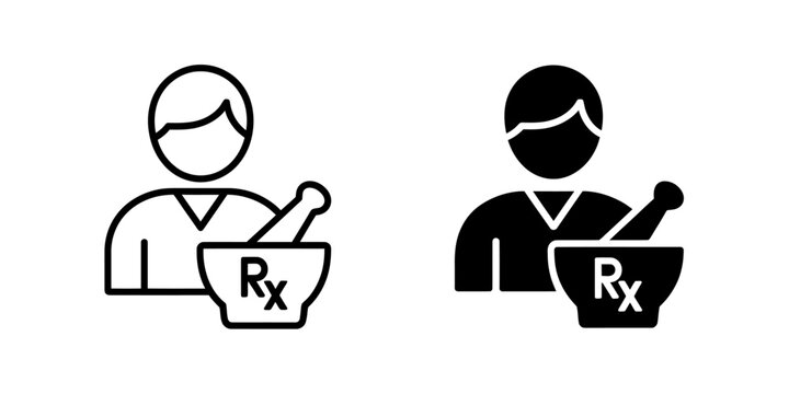 Two Pharmacists Preparing Medicine With Mortar And Pestle