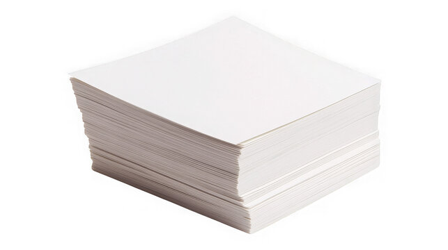 Stack of white index cards on white background
