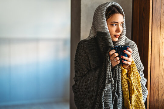 A calm woman enjoying her peaceful morning coffee, embracing slow life and stress-free living