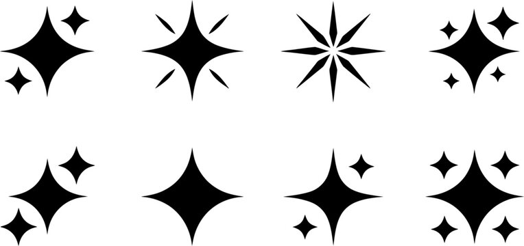 Vector graphics of various starburst shapes in a file