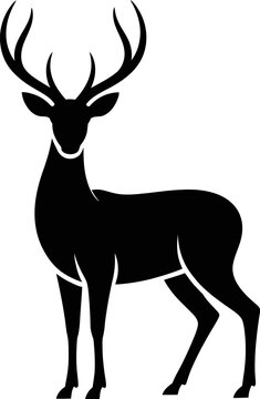 A large deer with impressive antlers stands on a plain