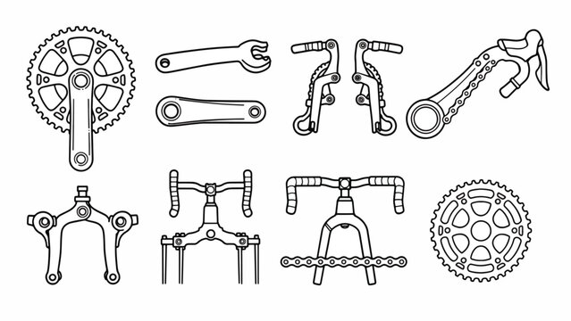 Bicycle parts and tools collection.