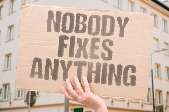 "Nobody Fixes Anything" A throwaway culture means broken items are replaced rather than repaired. THROWAWAY. CULTURE. BROKEN. REPLACED. REPAIRED.