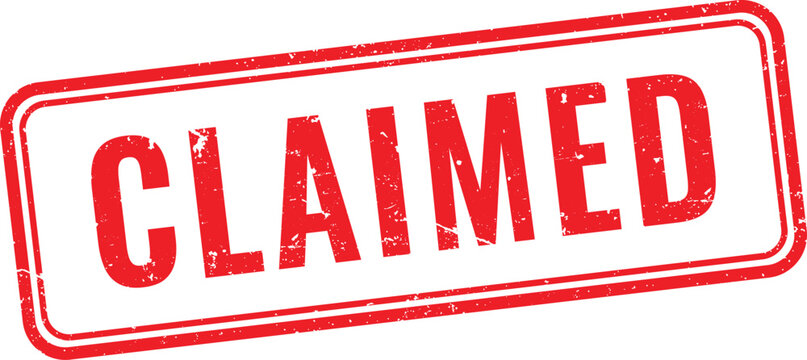 Claimed Ownership Line Border Red Stamp Vector Flat Graphic Icon