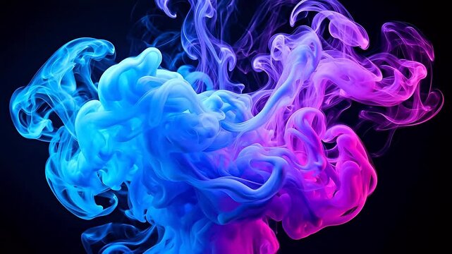 Blue purple smoke drifting