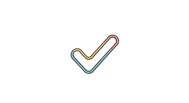 Colorful Checkmark Symbol Icon Sign.