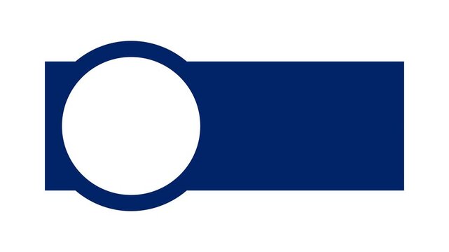 Motion graphic blue geometric banner with a circular frame isolated on white background for video editing and content creation minimalist flat design