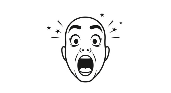 Surprised Man Face Expression.