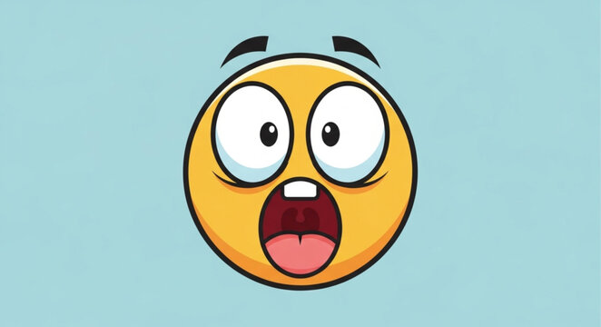 Surprised Emoji Face with Wide Open Mouth and Big Eyes.