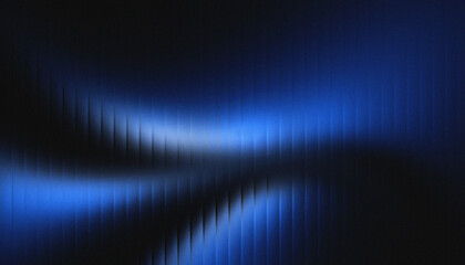 Fototapeta premium Blue gradient ribbed glass background wave with vertical lines.