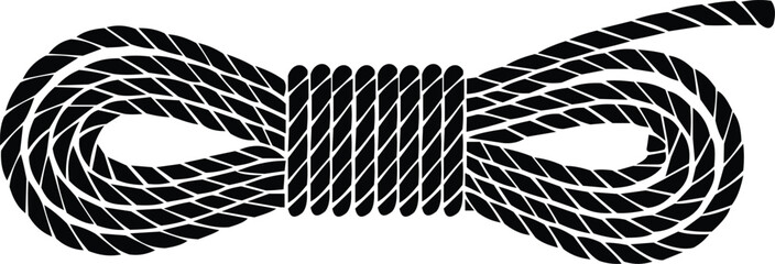  Coiled climbing rope for mountain safety, mountaineering equipment, rescue gear, and outdoor rock climbing adventure. © GFNhirak  CF ID:78