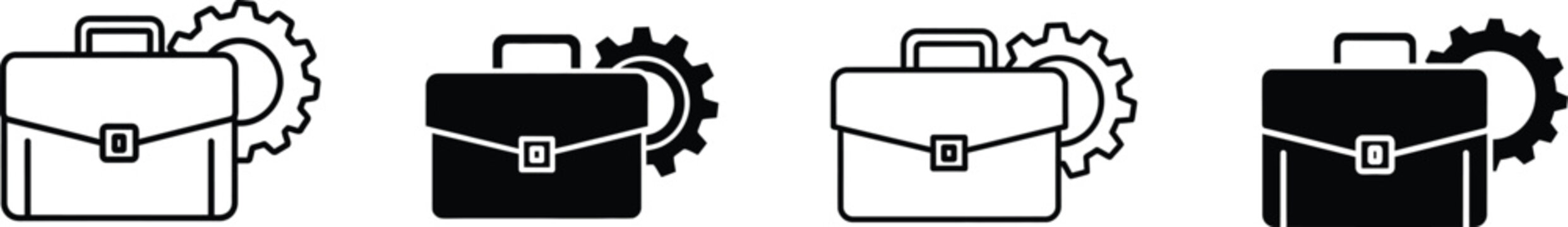 Business briefcase and gear icon representing corporate management strategy