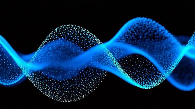 Blue waveform on black background