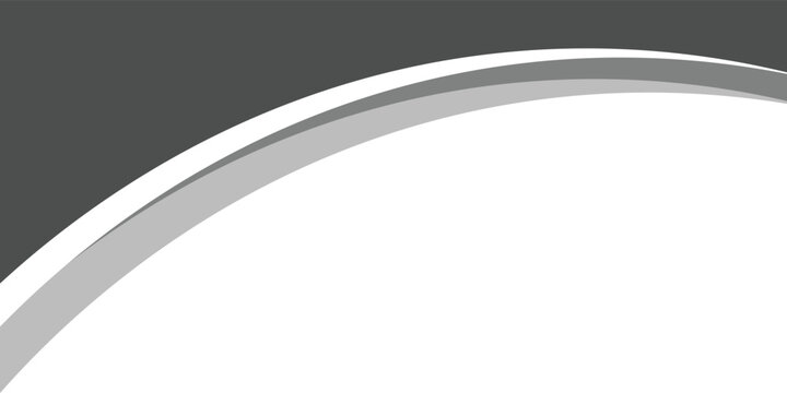 Minimalist black and gray wave vector design with smooth flowing curves at the bottom, transitioning into a clean white background. Ideal for banners, footers, or modern layouts.