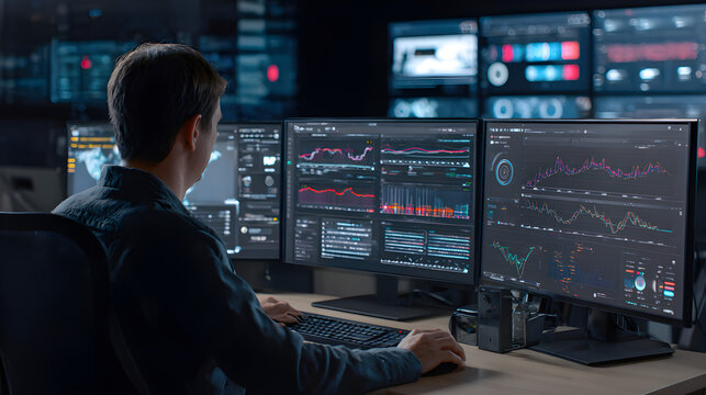 A person working at computer screen