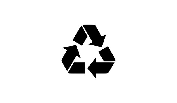 Recyclable eco symbol vector icon black 3R recycling arrows illustration