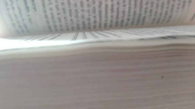 Cinematic Close-up of Turning Pages in an Old Book with Hindi Text