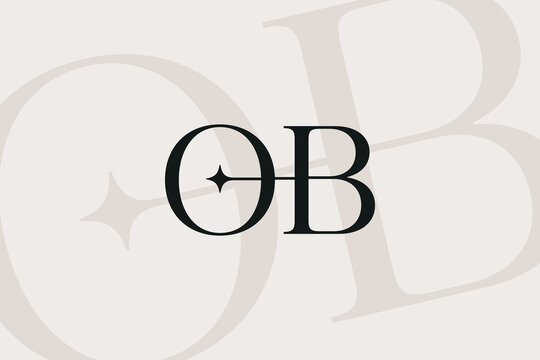 OB or BO letter logo icon design. Classic style luxury initials monogram.