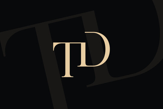 TD or DT letter logo icon design. Classic style luxury initials monogram.