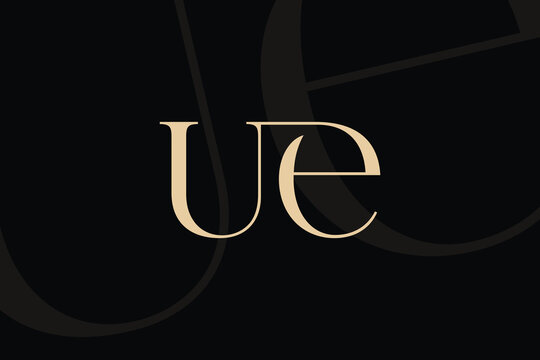 UE or EU letter logo icon design. Classic style luxury initials monogram.