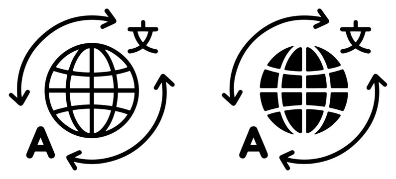 language translate icon vector set