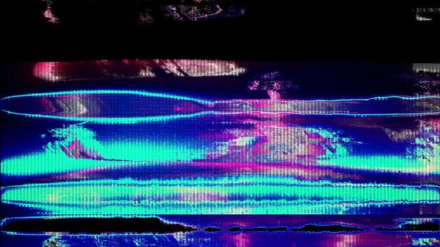 Digital Glitch Noise Texture Overlay with Red and Blue Distortion