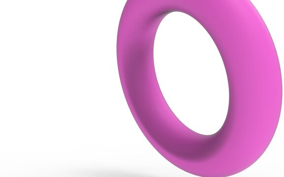 Modern 3D torus shape in magenta with matte finish