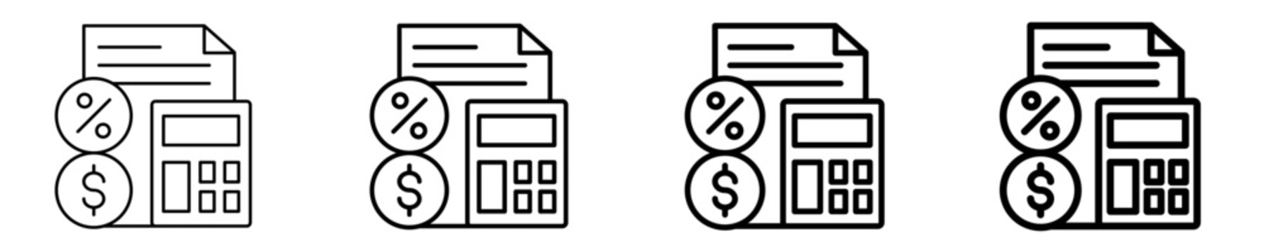 Financial Report Icon Set Different Style Collection