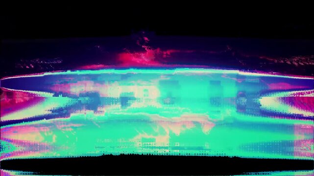 Cyberpunk Glitch Background, Abstract Data Corruption Effect