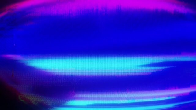 Digital Glitch Background with Hand Drawn Neon Brush Strokes and Light Leaks