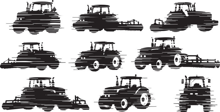 Tractor, tractor icons, farm tractor, agricultural tractor, vector illustrations